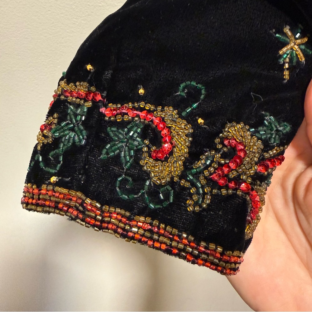 Vintage Adrianna Papell Beaded Velvet Trophy Jacket PS - Picture 7 of 9